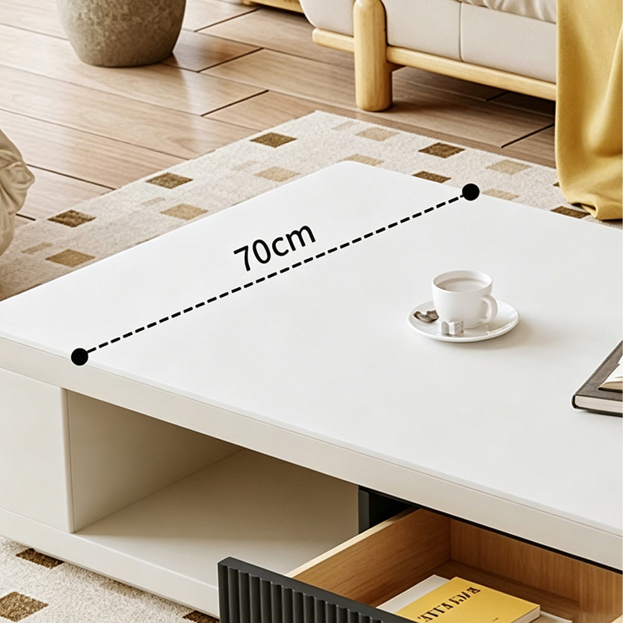 Bonnie Coffee Table, Black & White, Extendable