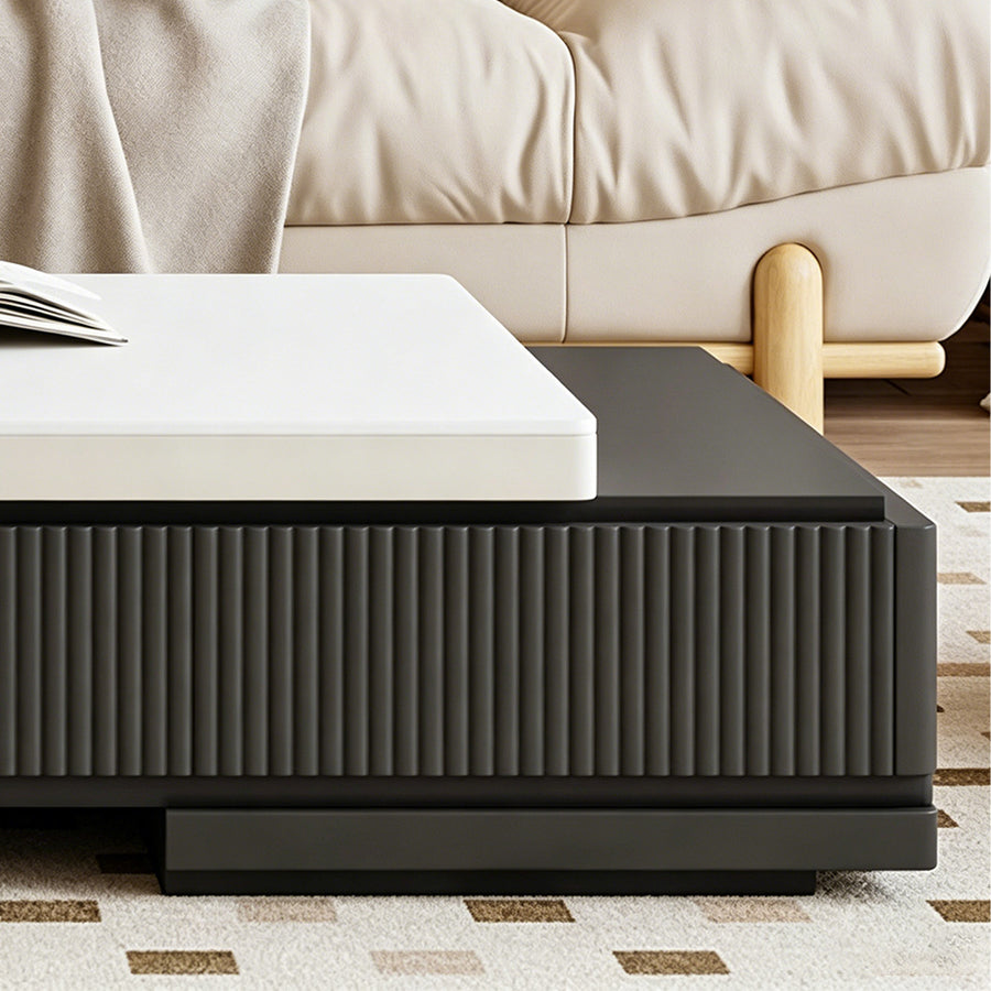 Bonnie Coffee Table, Black & White, Extendable