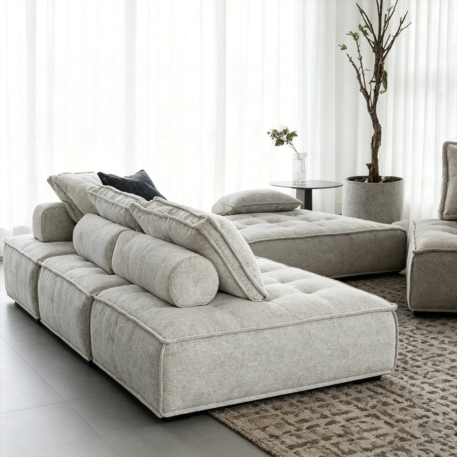 Borcem Singe Seater, Two Seater, Three Seater Sofa, Linen, Modular Sofa front view as a modern two seater sofa