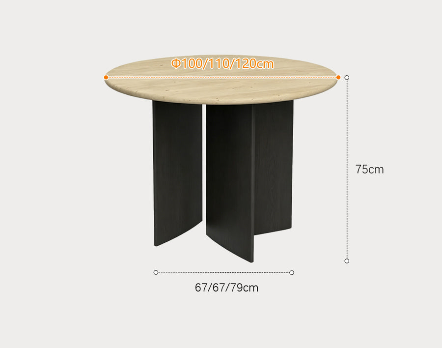 Boulanger Round Dining Table detail showing table finish and proportions