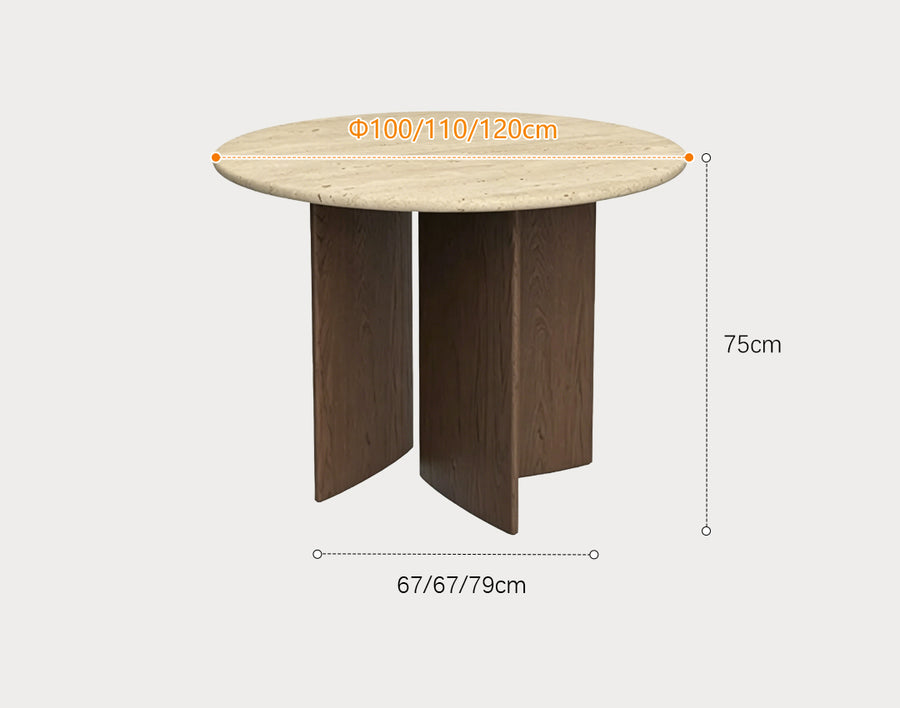 Boulanger Round Dining Table front view as a wooden dining table
