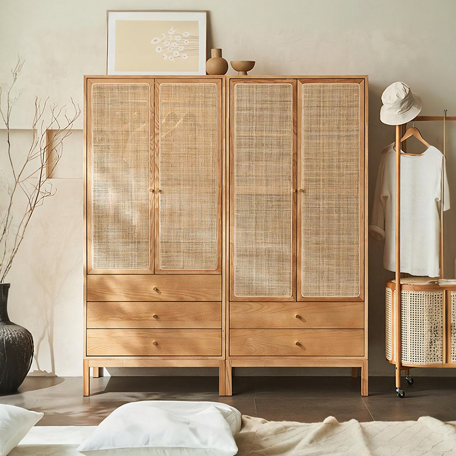 Caden Rattan Wardrobe, Wood - caden rattan wardrobe UK
