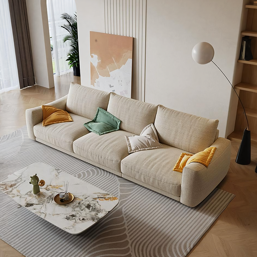Caleb Modern Two Seater, Three Seater, Four Seater Sofa, Cotton Linen for modern UK living room