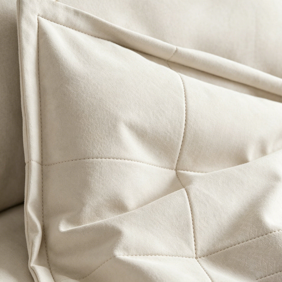 Calista Two Seater Sofa, Suede upholstery and cushion detail