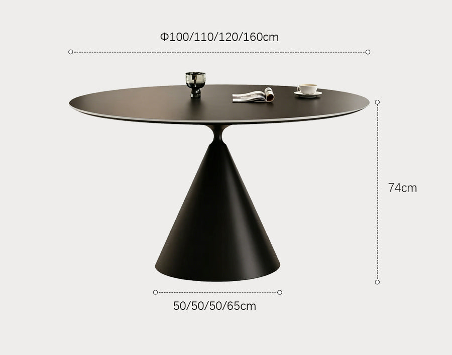 Calvin Cone Round Dining Table detail showing table finish and proportions
