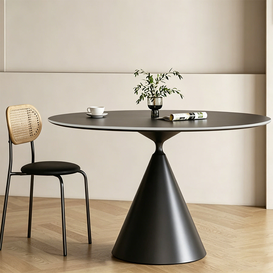 Modern round dining table product view for UK dining room