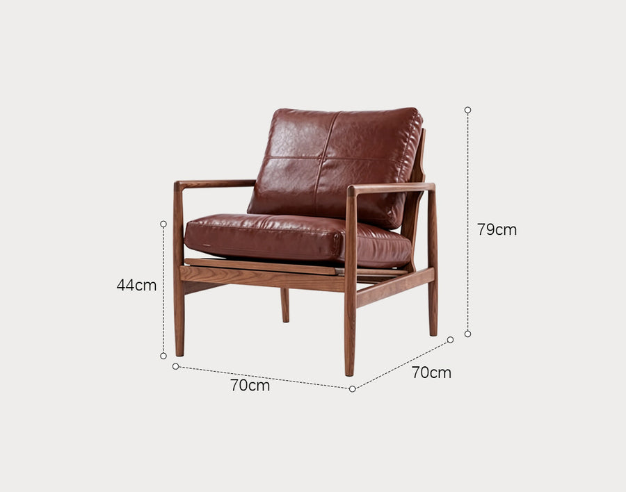 Cara BW002 Armchair, Brown styled for for living room