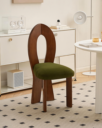Caradoc Mermaid Dining Chair, Oak & Velvet