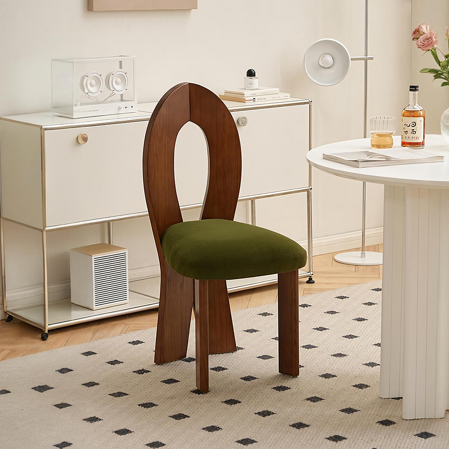 Caradoc Mermaid Dining Chair, Oak & Velvet - caradoc mermaid velvet dining chair UK