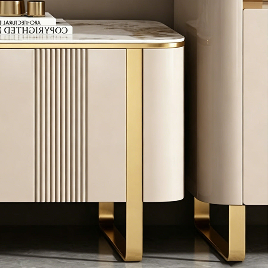 Carl TV Stand storage detail and media unit finish
