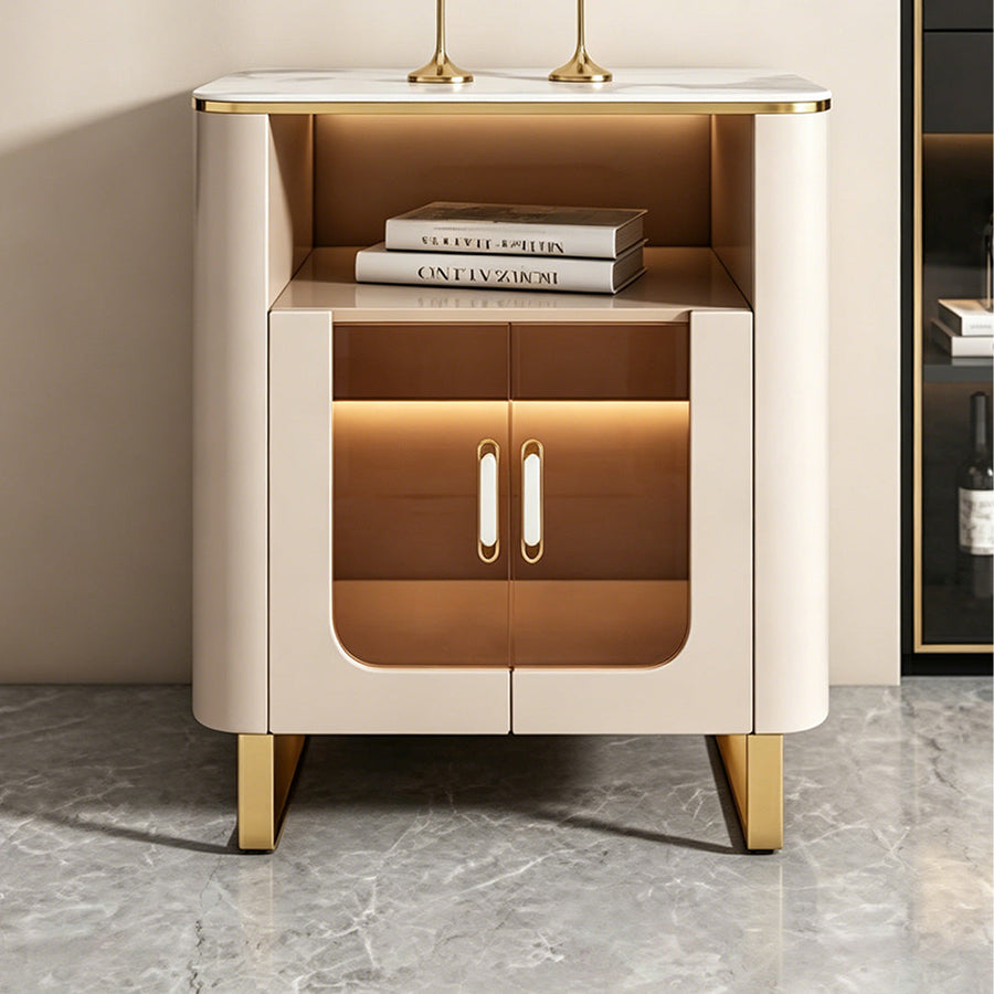 Carl TV Stand room setting for TV storage