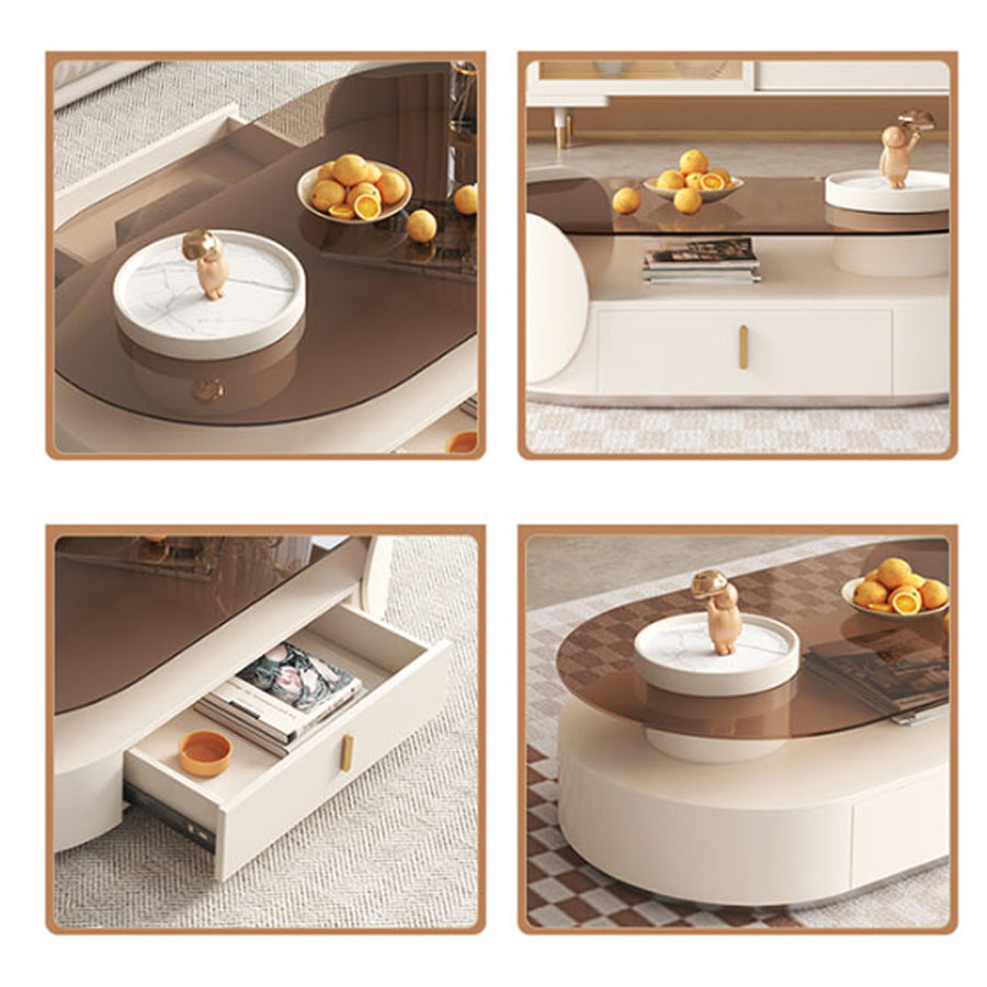 Cecil Oval Coffee Table, Living Room Table