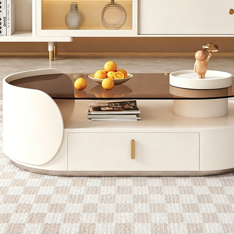 Cecil Oval Coffee Table, Living Room Table