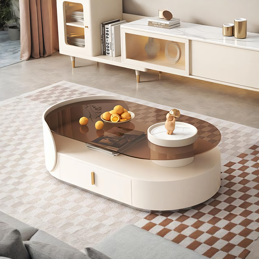 Cecil Oval Coffee Table, Living Room Table - oval coffee table UK