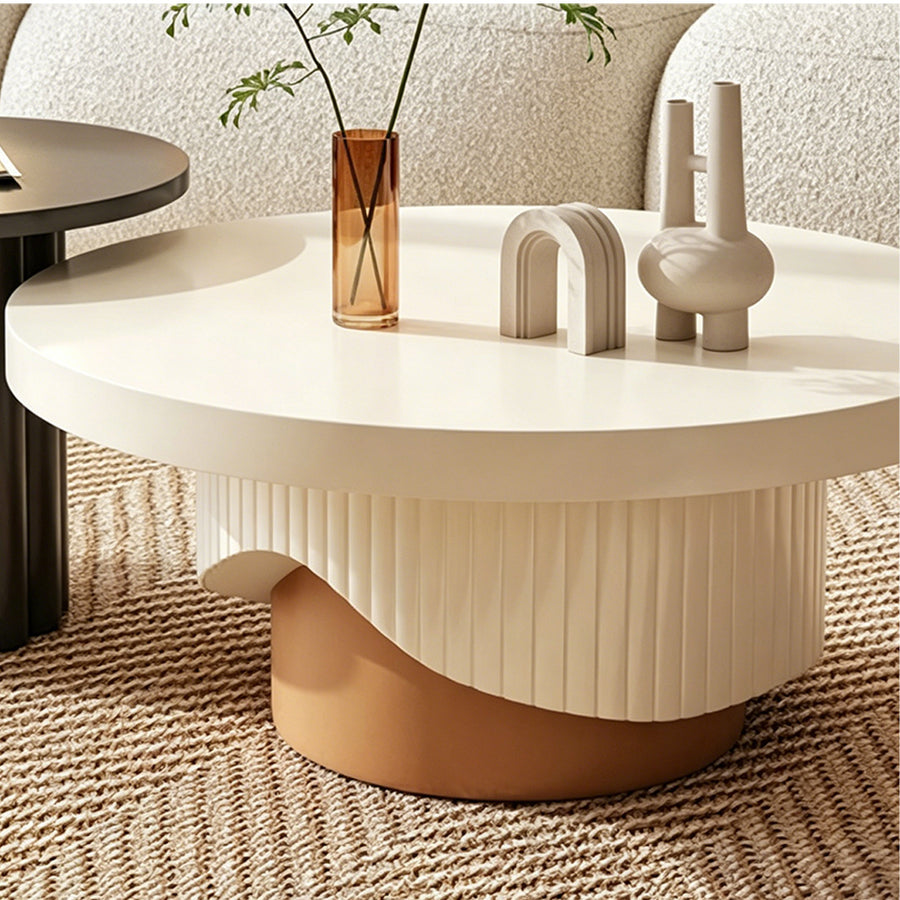 Cecily Living Room Set Round Nesting Coffee Table Set