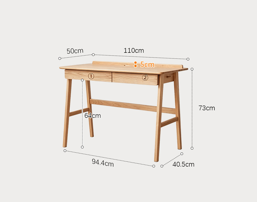 Cedric Office Desk, Oak Wood