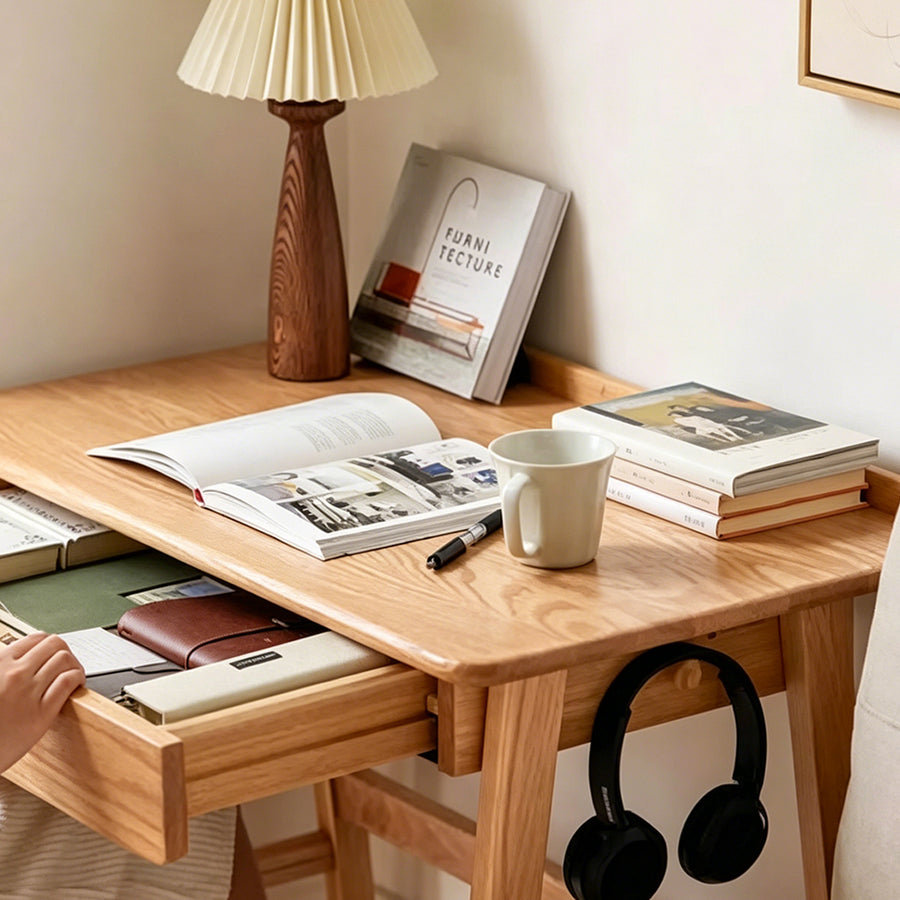 Cedric Office Desk, Oak Wood