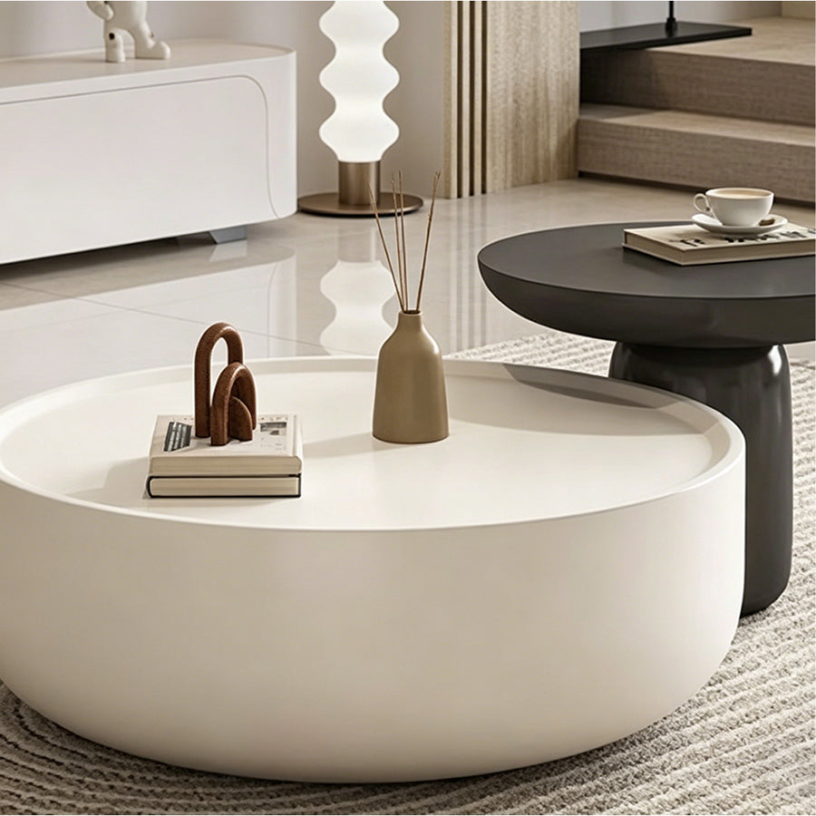 Cenhelm Nesting Coffee Table Set, Cream And Black (Clearance)