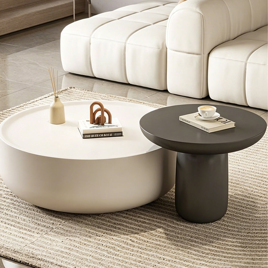 Cenhelm Nesting Coffee Table Set, Cream And Black (Clearance)