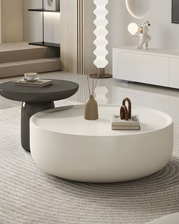 Cenhelm Nesting Coffee Table Set, Cream And Black