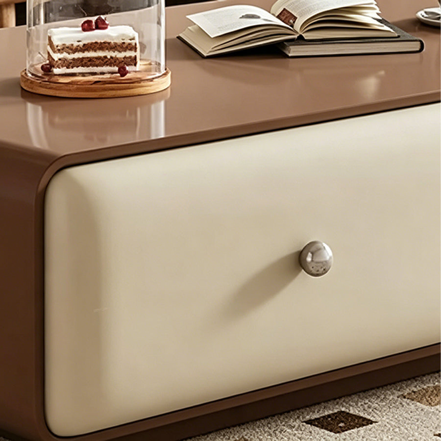 Chavarria Rectangle Coffee Table With Storage, Cream & Walnut - rectangular coffee table