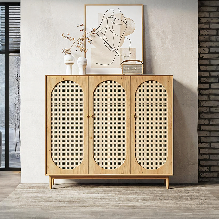 Cheryl Rattan Sideboard, Pine Wood - cheryl rattan sideboard rattan sideboard UK
