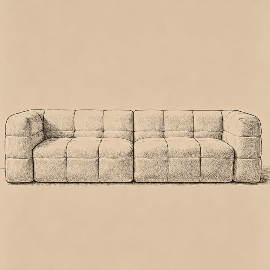 Chrissie Marshmallow Two Seater, Three Seater, Four Seater Sofa, Boucle lifestyle view with two seater small sofa