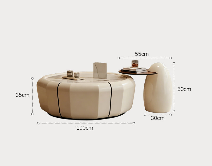 Clara Round Coffee Table Set - for living room