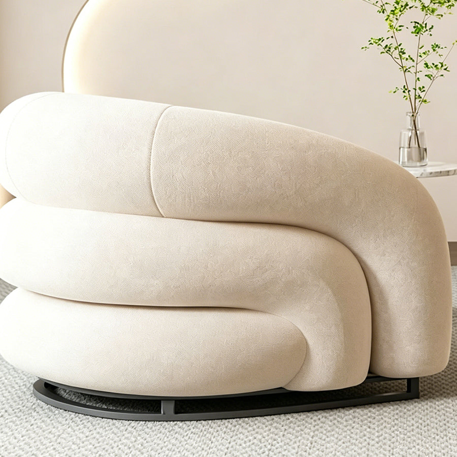 Classic U18 Armchair, White Velvet styled for for living room