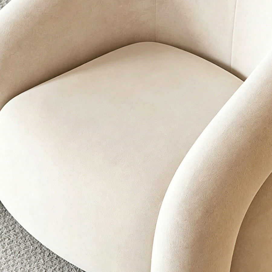 Classic U18 Armchair, White Velvet - accent chair