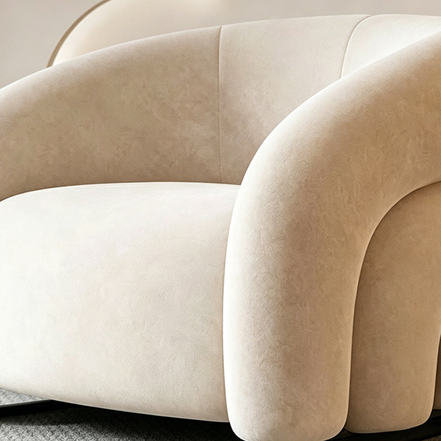 Classic U18 Armchair, White Velvet detail view for accent chair UK