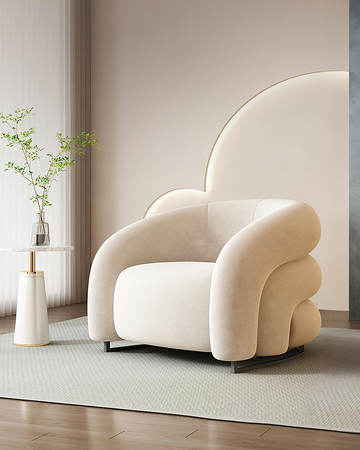 Classic U18 Armchair, White Velvet