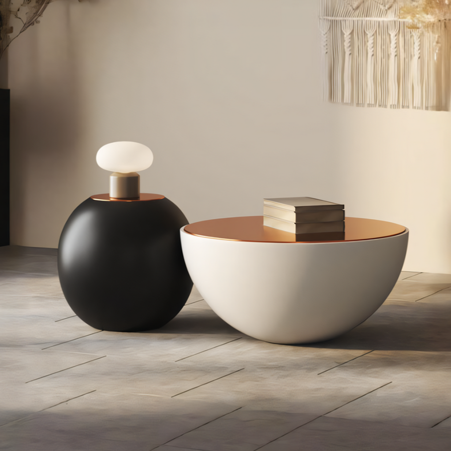 Cleo Coffee Table Set, Black & White, Glass Top - cleo glass coffee table UK
