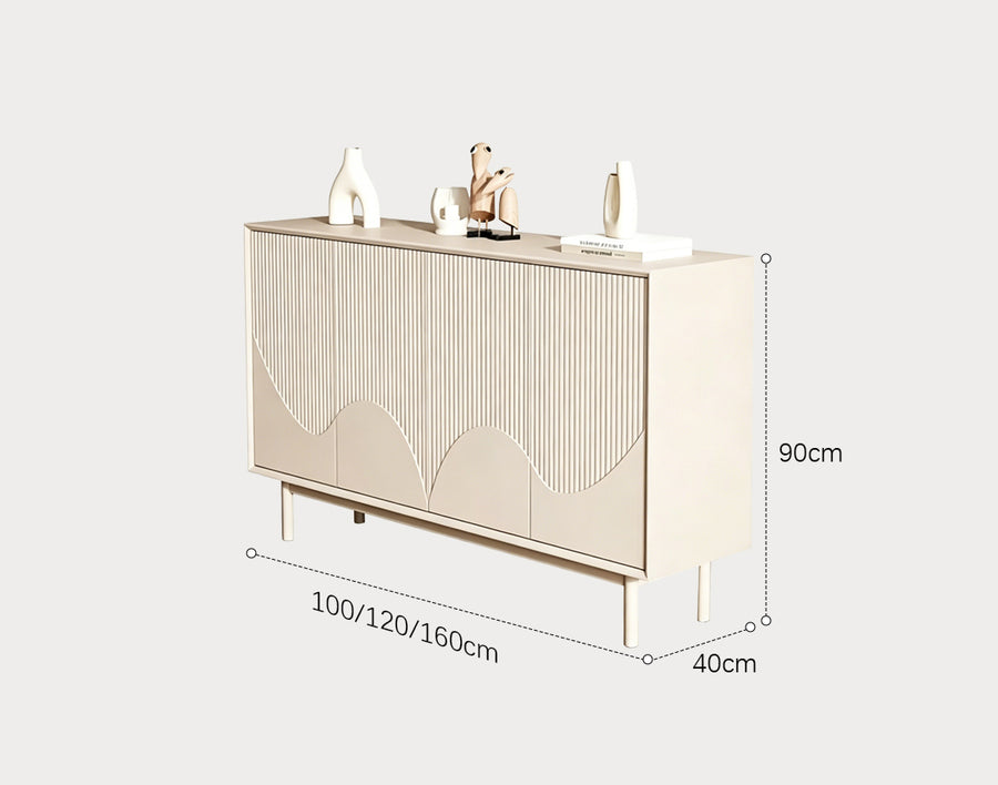 Coles Shoe Storage, Cream detail view for cabinet UK