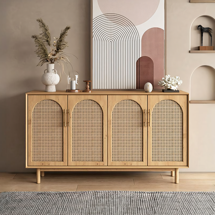 Constance Rattan Sideboard, Pine Wood - constance rattan sideboard rattan sideboard UK