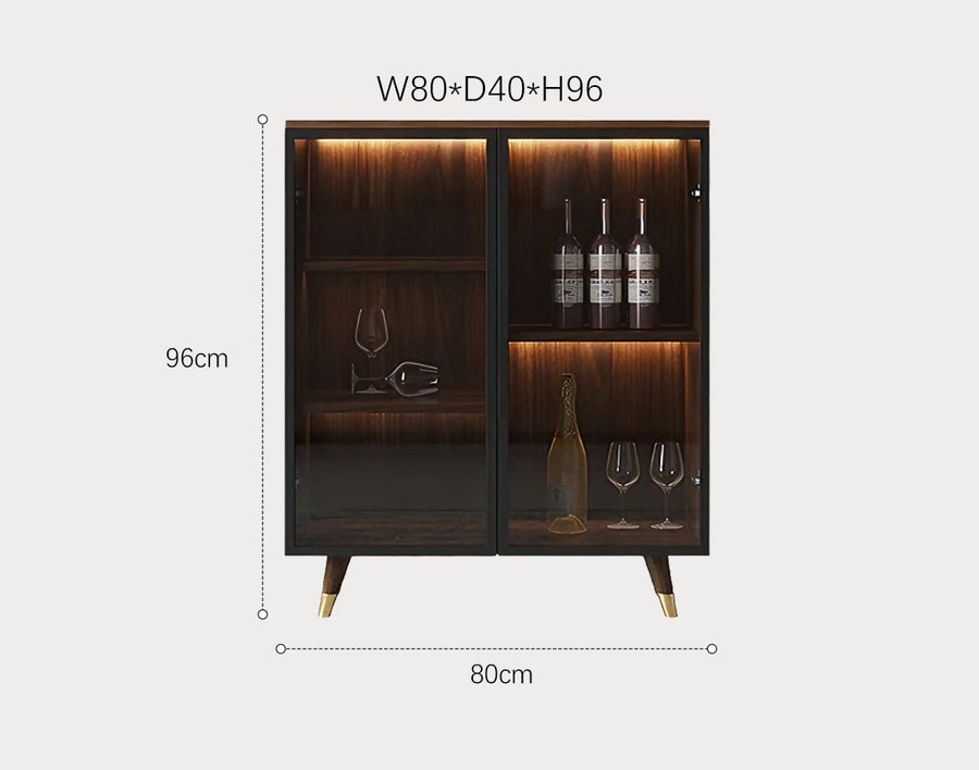 D'Ambrosio Wine Storage With Glass Doors, Cabinet
