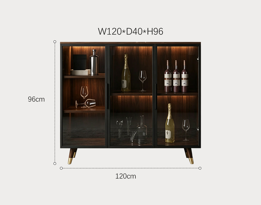 D'Ambrosio Wine Storage With Glass Doors, Cabinet