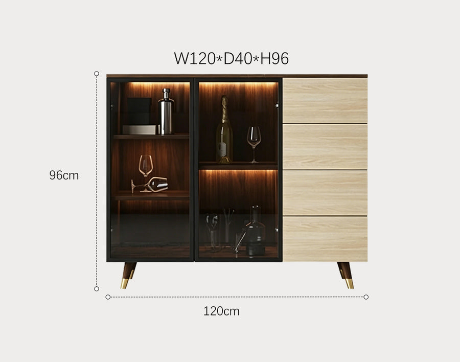 D'Ambrosio Wine Storage With Glass Doors, Cabinet