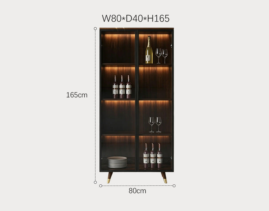 D'Ambrosio Wine Storage With Glass Doors, Cabinet