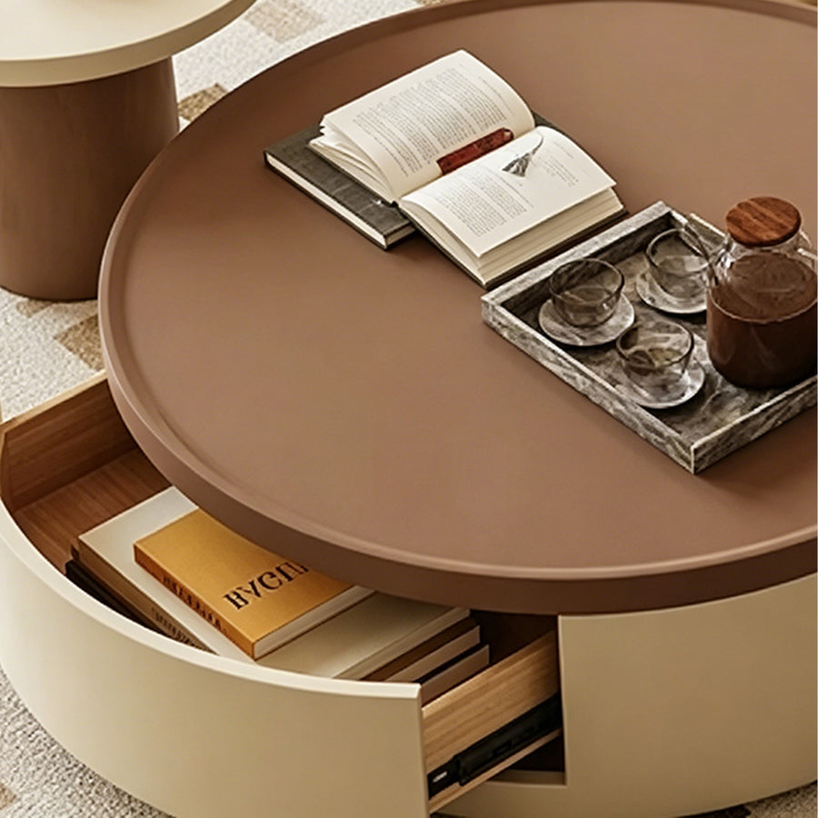 D'Angelo Round Coffee Table Set With Storage detail view for d angelo round round coffee table