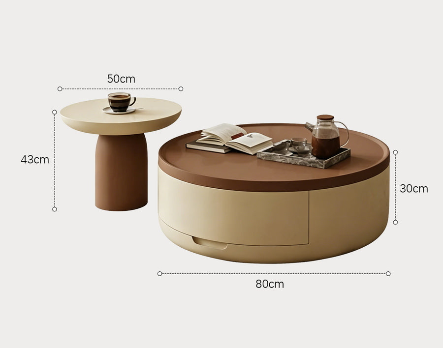 D'Angelo Round Coffee Table Set With Storage styled for d angelo round round coffee table
