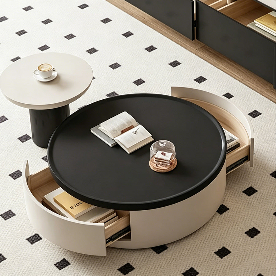 D'Angelo Round Coffee Table Set With Storage - d angelo round coffee table for living room