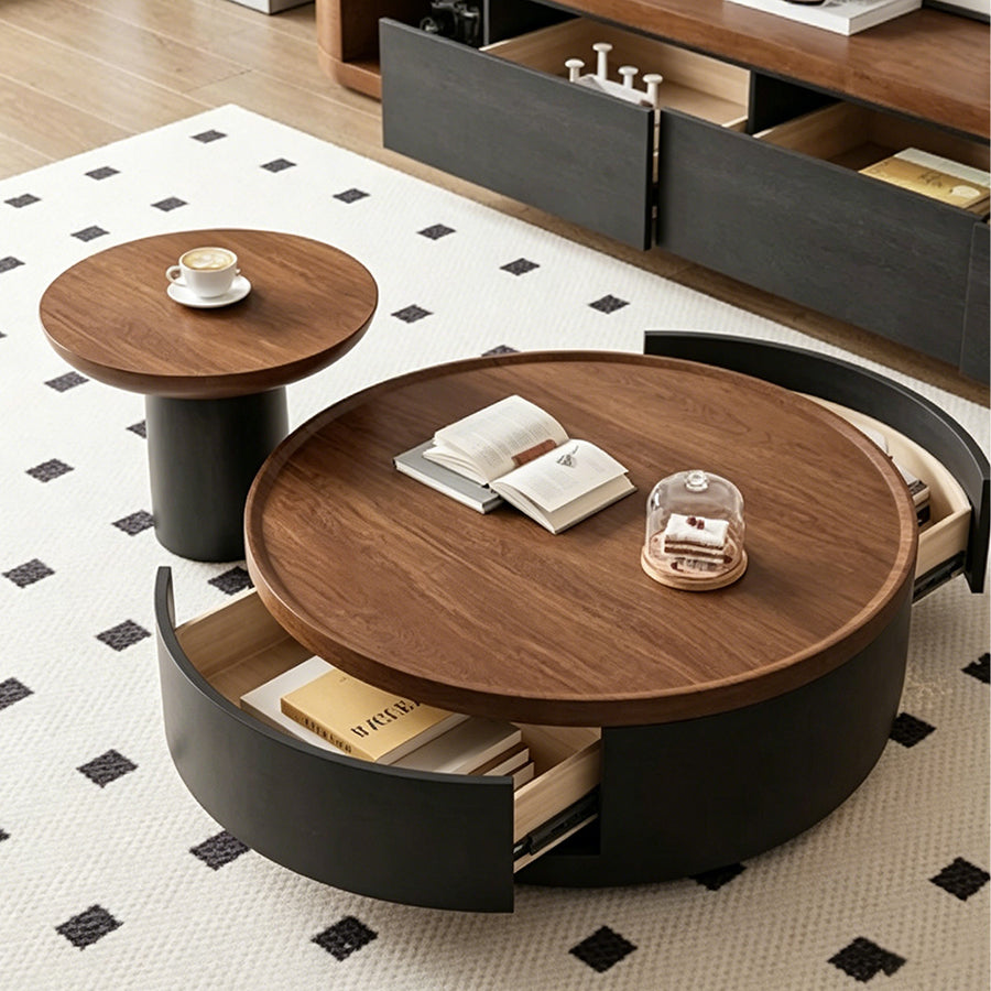 D'Angelo Round Coffee Table Set With Storage in a modern UK home