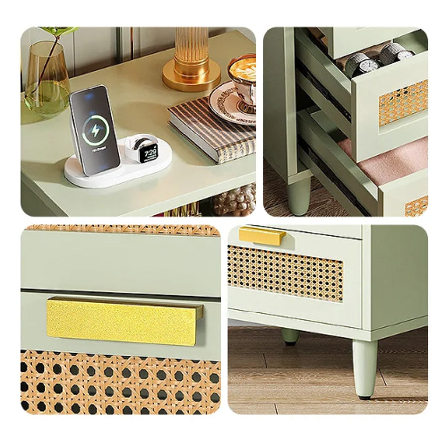 Daisy Rattan Bedside Table