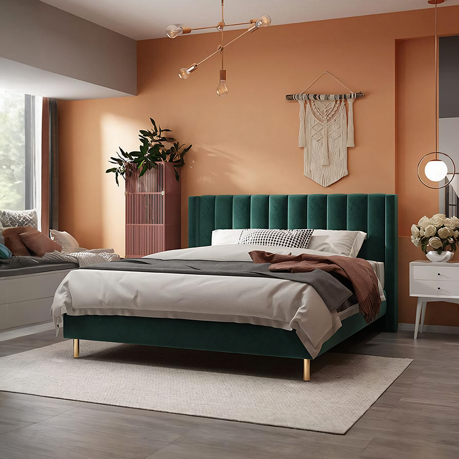 Daisy King Size, Super King Bed, Velvet - modern furniture UK