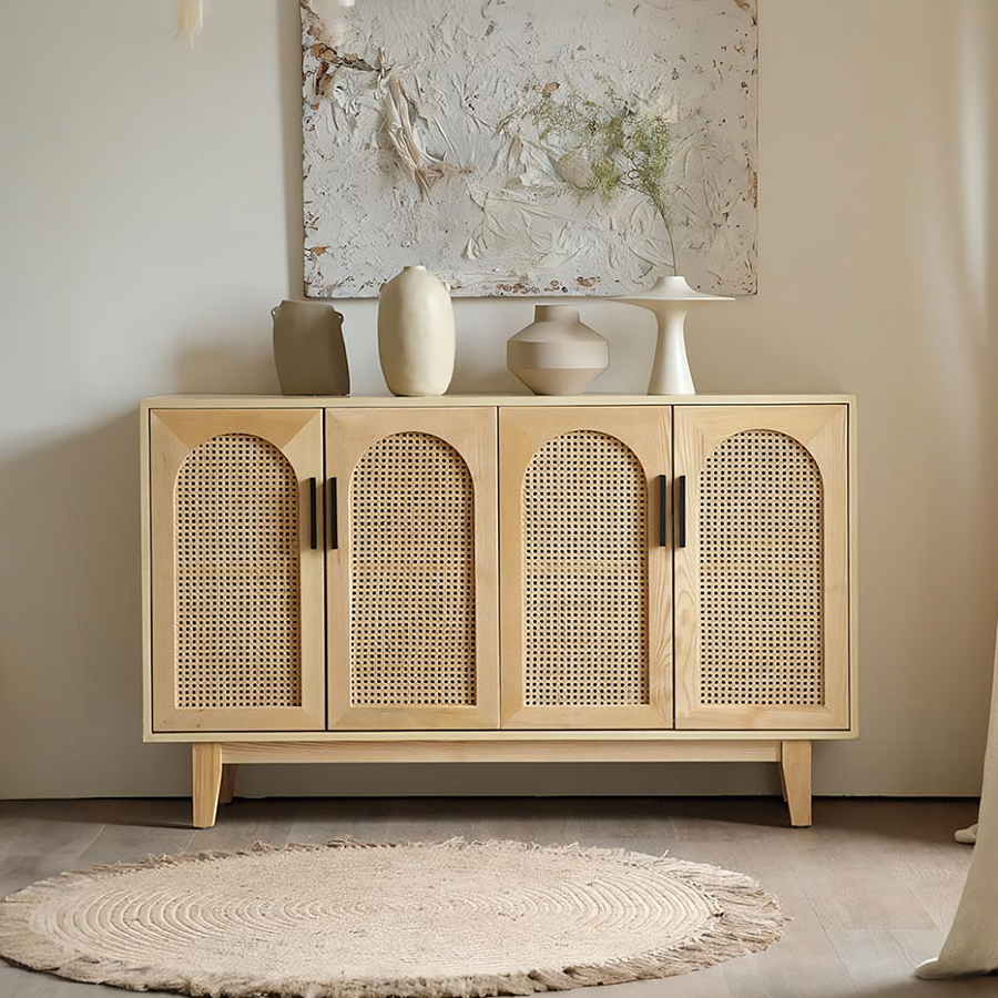 Daphne Rattan Sideboard, Ash Wood - daphne rattan sideboard rattan sideboard UK