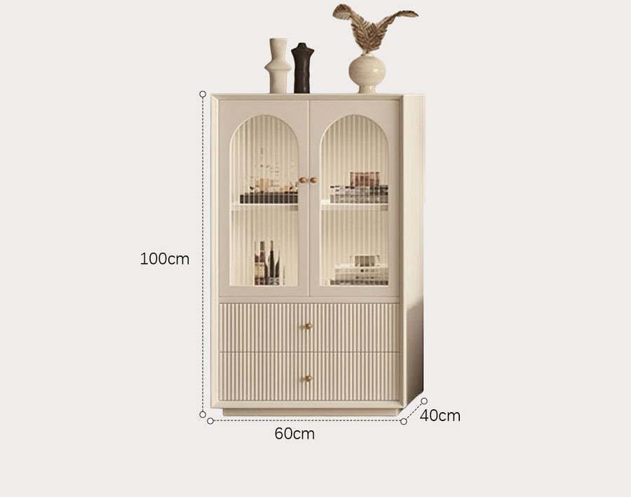 Davinia Side Cabinet, Davinia Living Room Set, White styled for storage furniture for living room