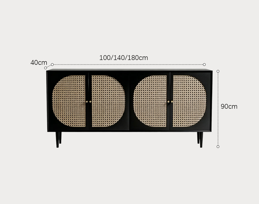 Debby Rattan Sideboard, Black
