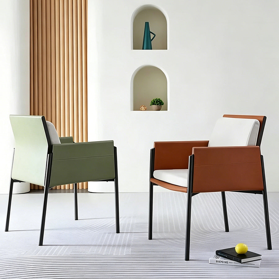 Decker Dining Chair With Armrests, Leather
