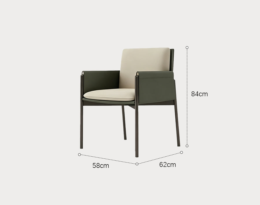 Decker Dining Chair With Armrests, Leather